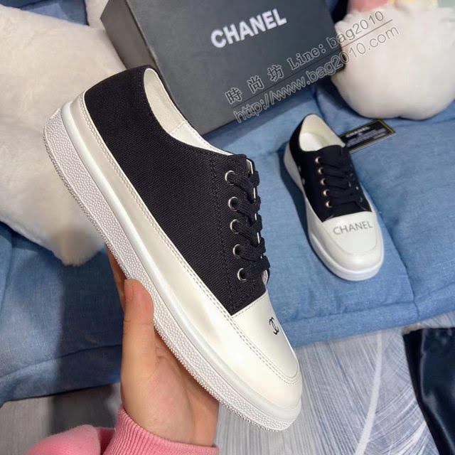 Chanel女鞋 香奈兒四季常青鞋 Chanel2020新款帆布板鞋  naq1196